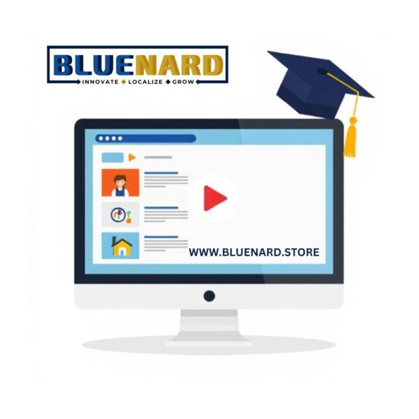Illustration for Online Course Development - Bluenard digital product prompt.
